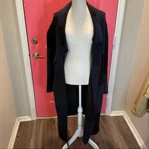 Extra Long Black & Blue Cardigan/Duster